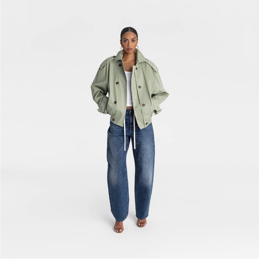 NWT KBB by KAHLANA Women's 'The Cropped Trench' - Tan S - Picture 2 of 11